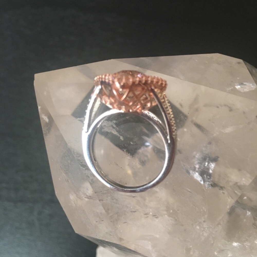 Stunning!! Morganite Rose Gold Statement Ring - Picture 8 of 8